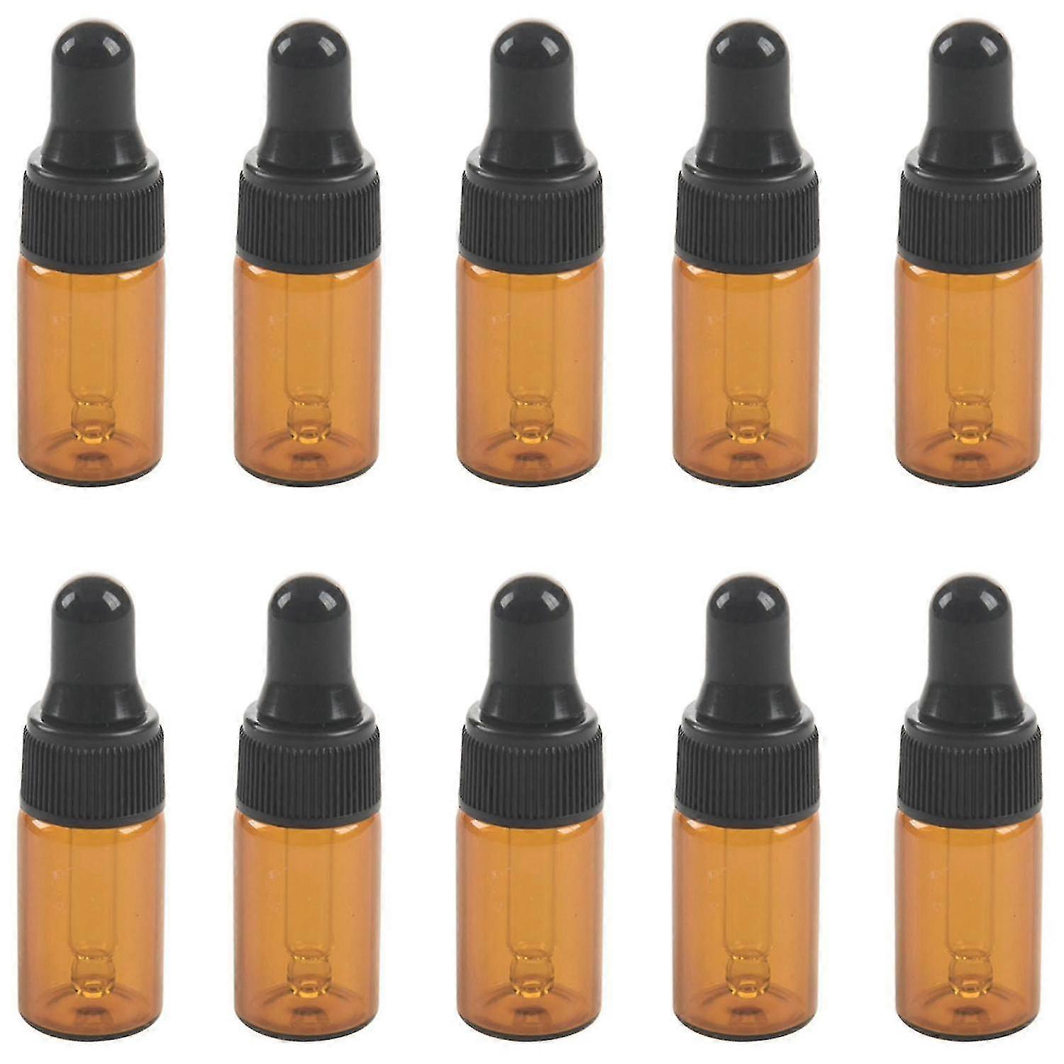 10pcs L Empty Glass Dropper Bottles With Pipette For Oil