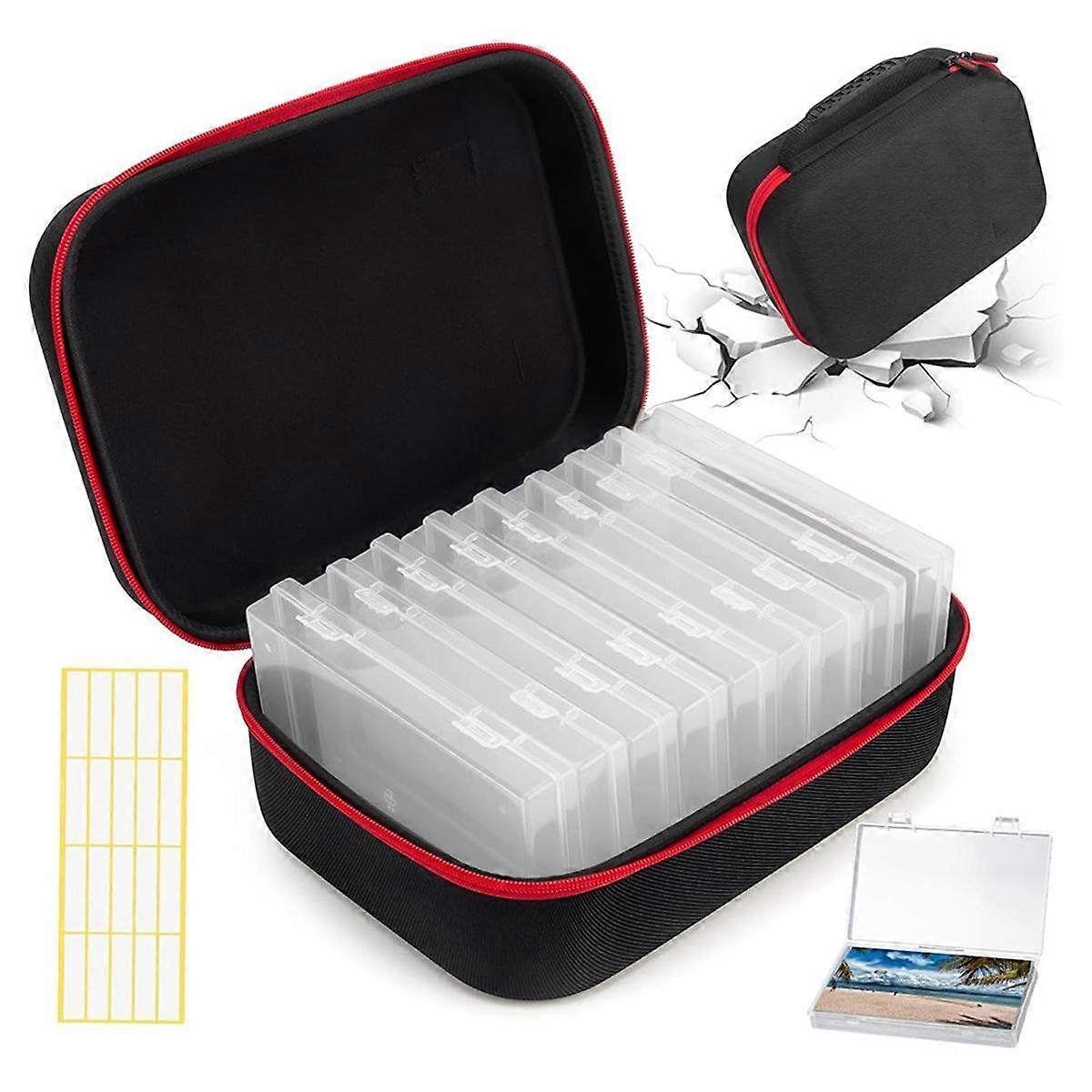 Photo Storage Box 4x6 with Hard Case, 9 Inner Photo Organizers and Storage, Transparent Plastic Photo Storage Containers