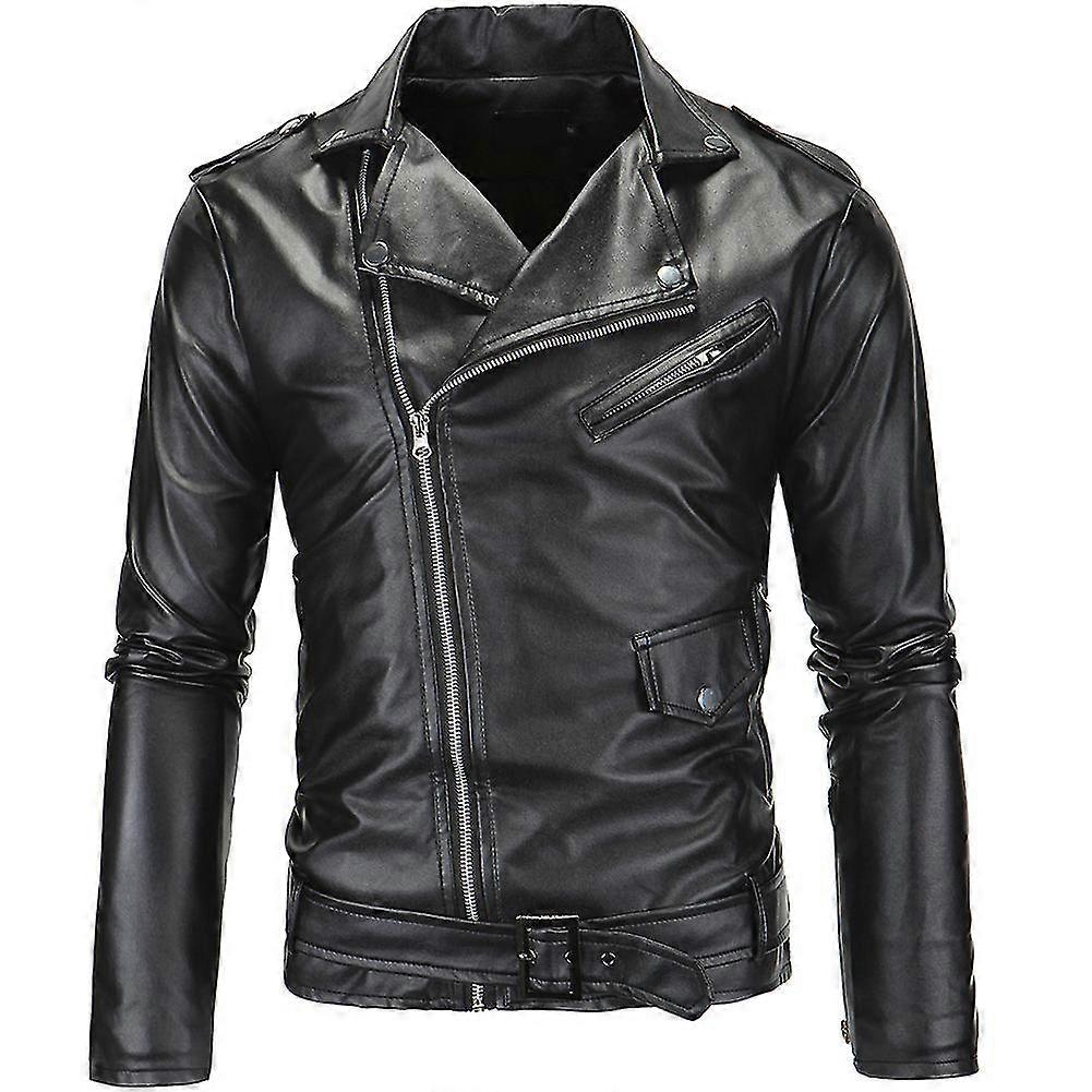 Mens Slim Fit Motorcycle Leather Party Jacket