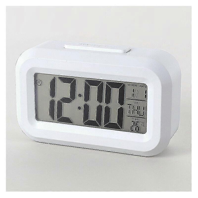 White Alarm Clock,battery Operated Clock,dim Night Model,12/24 Hours,wireless,small Clock For Bedroom/wall/travel With Display