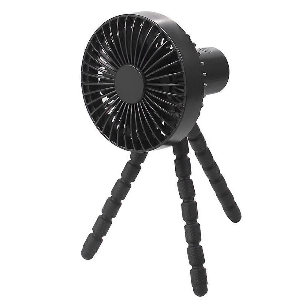 Small Fan Portable Stroller Fan Usb Charging Tripod Camping Handheld Desktop Fan White
