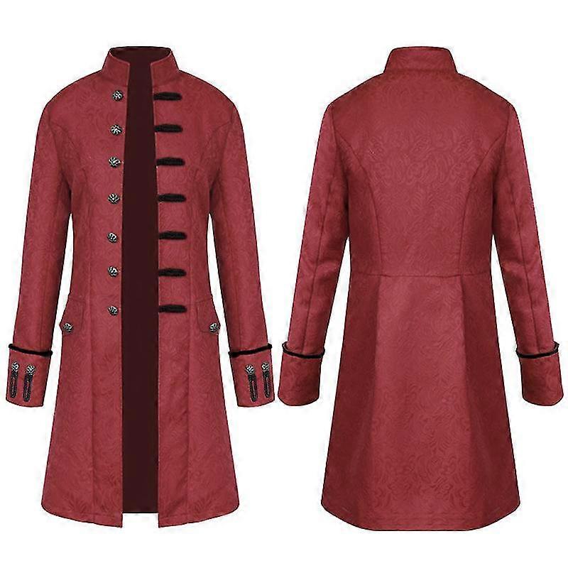 Herren Mäntel Oberbekleidung Herren Button Mode Steampunk Vintage Frackjacke Gothic Frock Uniform Mantel