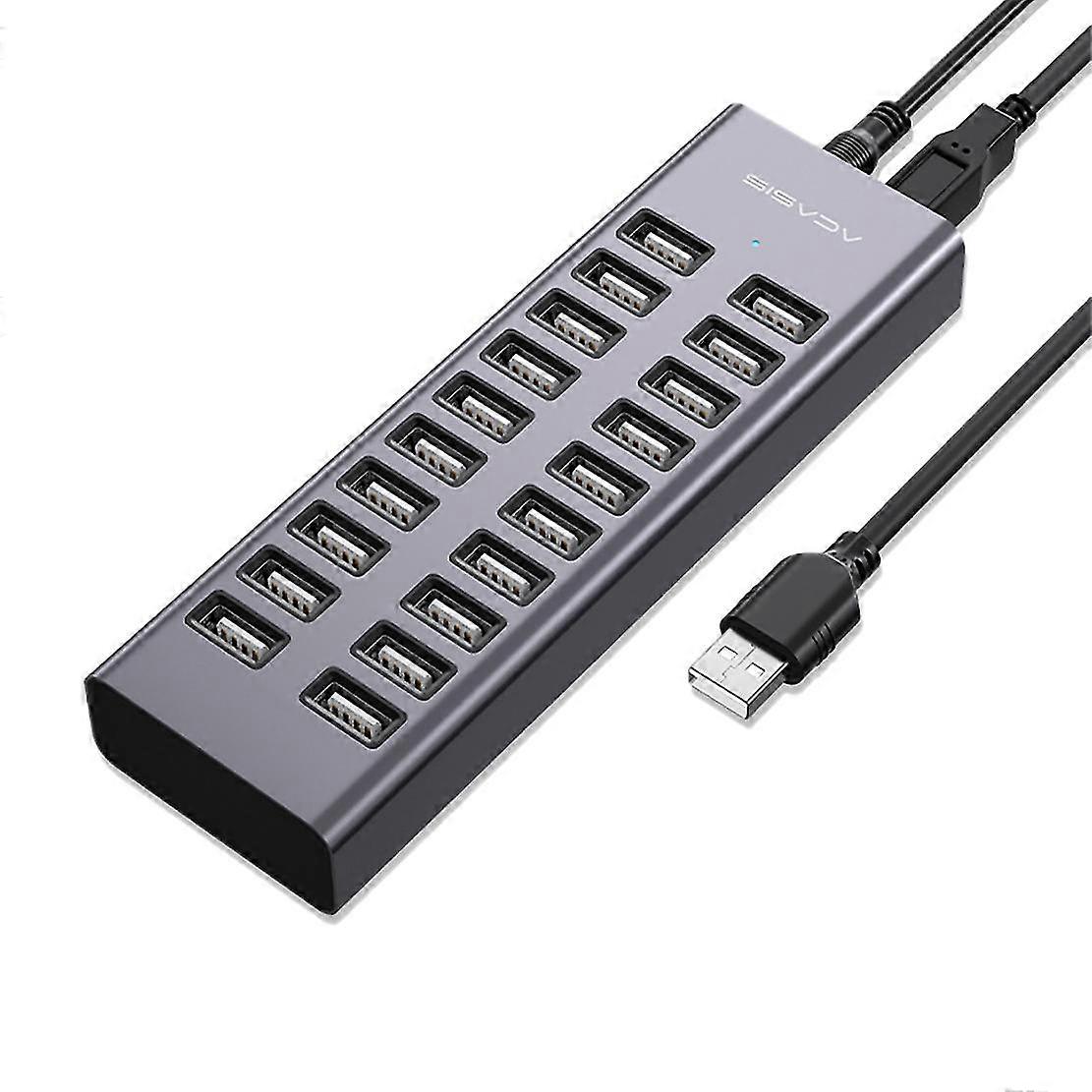 20-port Usb Hub Usb2.0 Multi-function Expansion Fast Charging Splitter With 12v7.5a Power Adapter