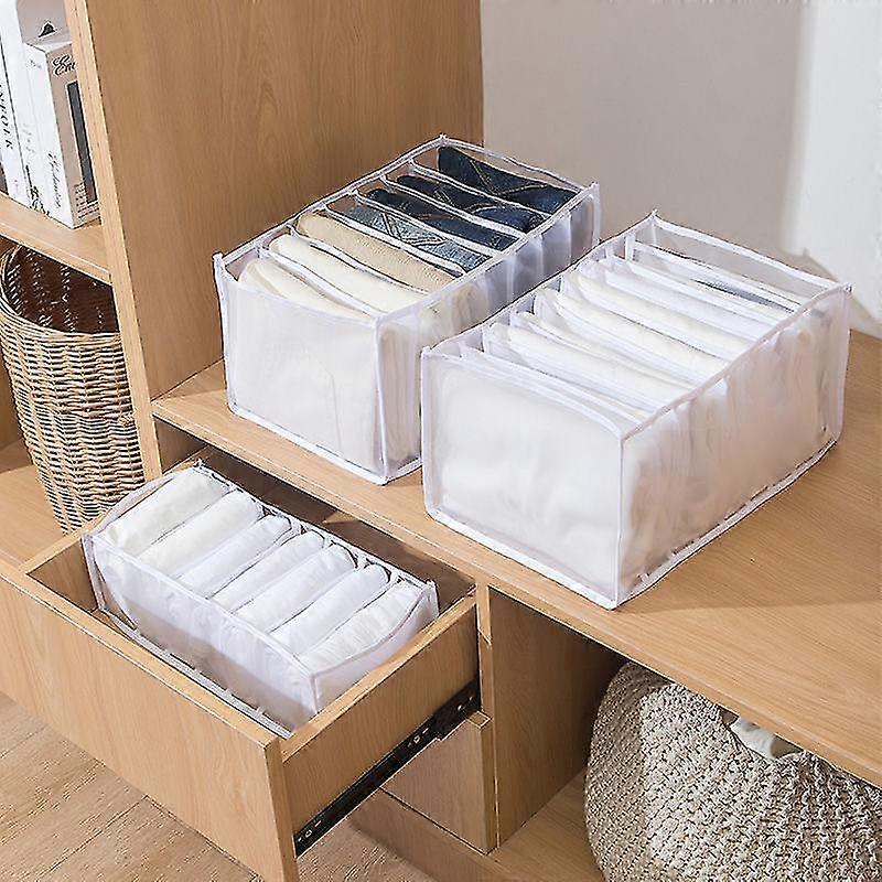 Wardrobe Closet Organiser And Storage For Clothes 7 Grids Foldable Stackable Clothing Storage Boxes(1pcs)