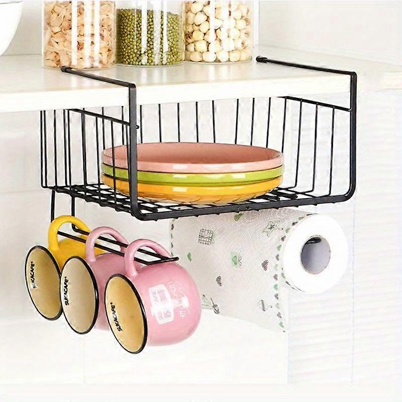 1pc Kitchen Rack, Cabinet Layered Storage Rack, Multi-layer Storage Rack, Multi-functional Seasoning Jar And Tableware Storage Rack With Hanging Hook,