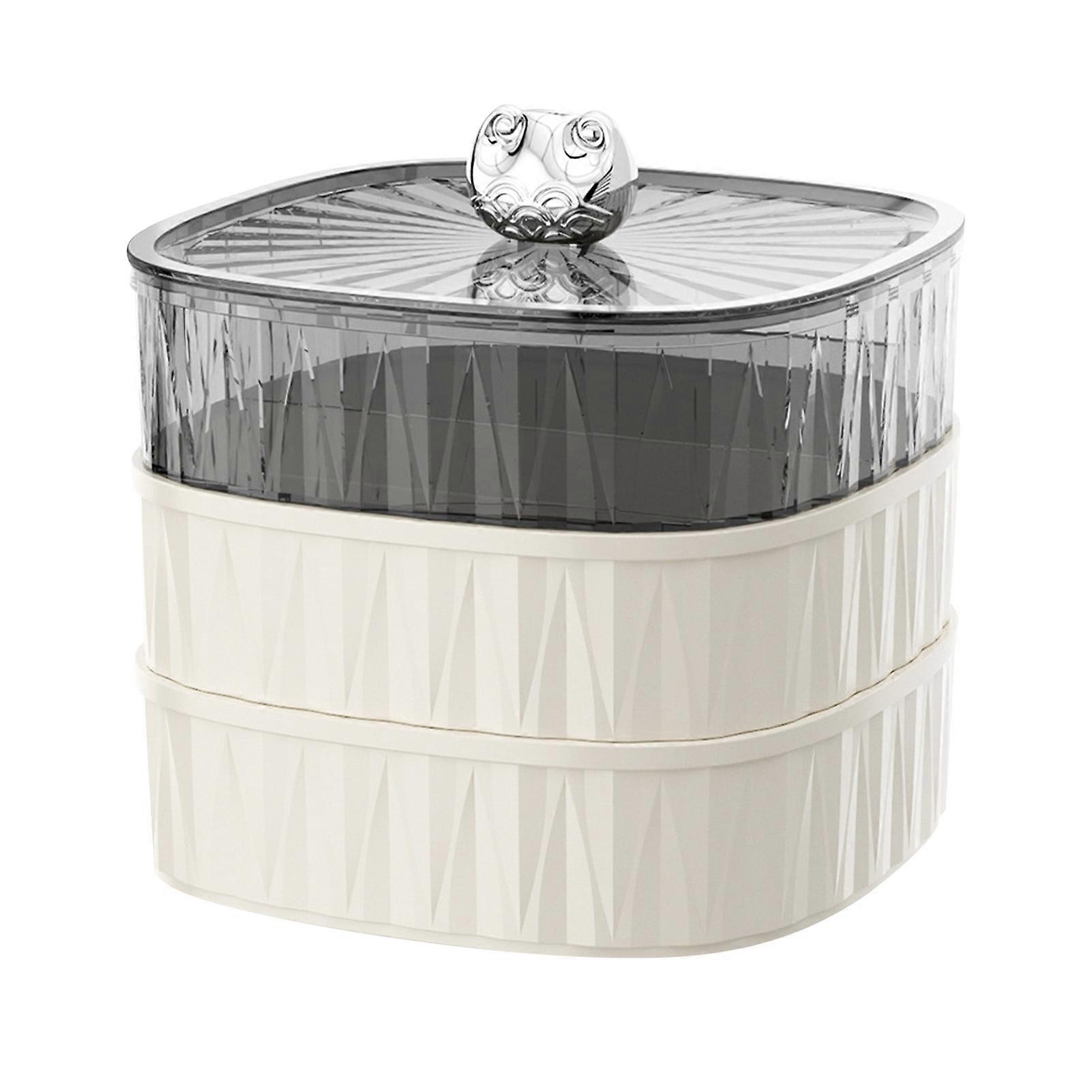 Multi Layer Dry Fruit Tray Stackable Plastic Snack Candy Storage Box Serving Tray Platter with Lid for Home