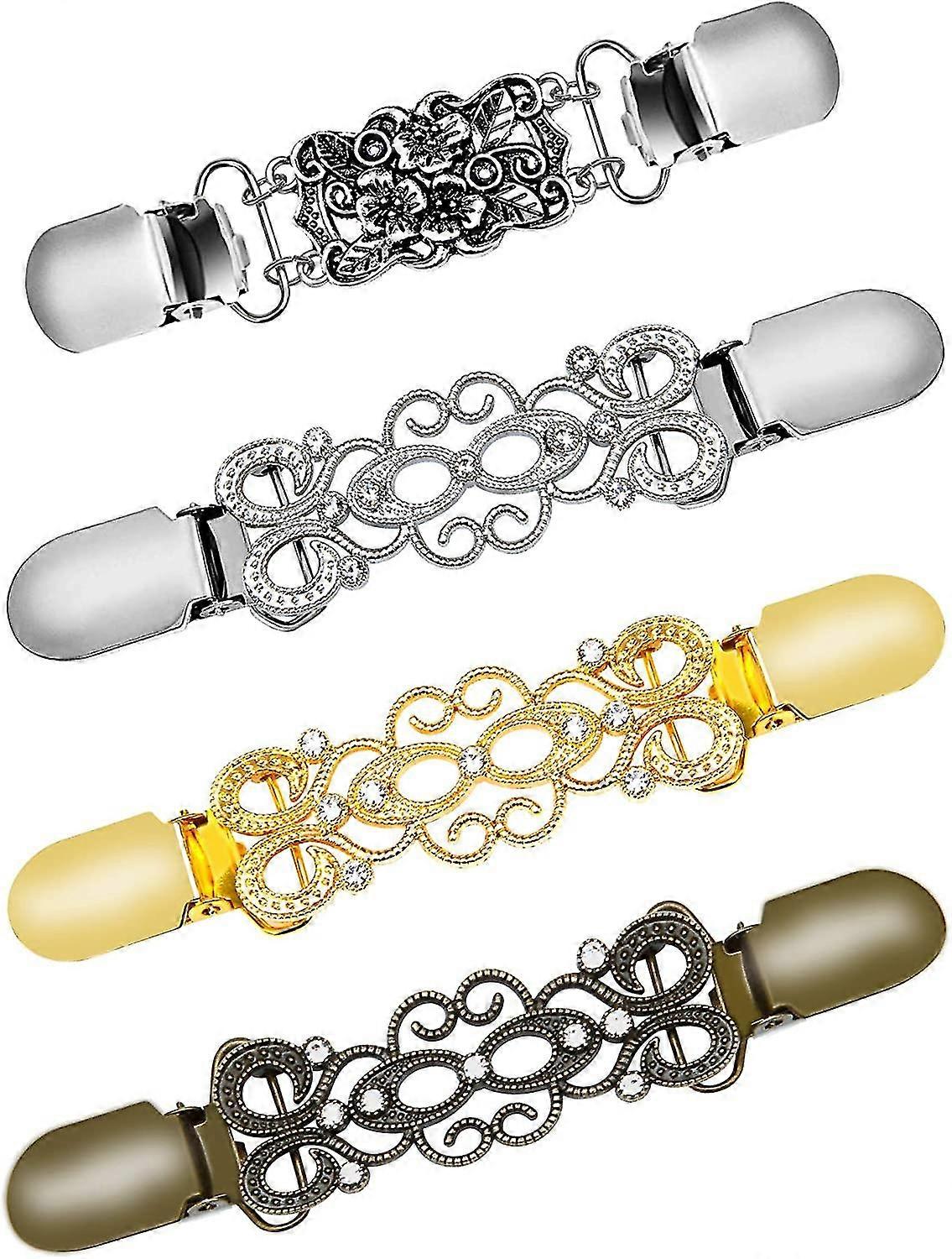 4 חתיכות רטרו קרדיגן קליפ סוודר קליפר סוודר קליפ קליפ קליפס צעיף שמלות S