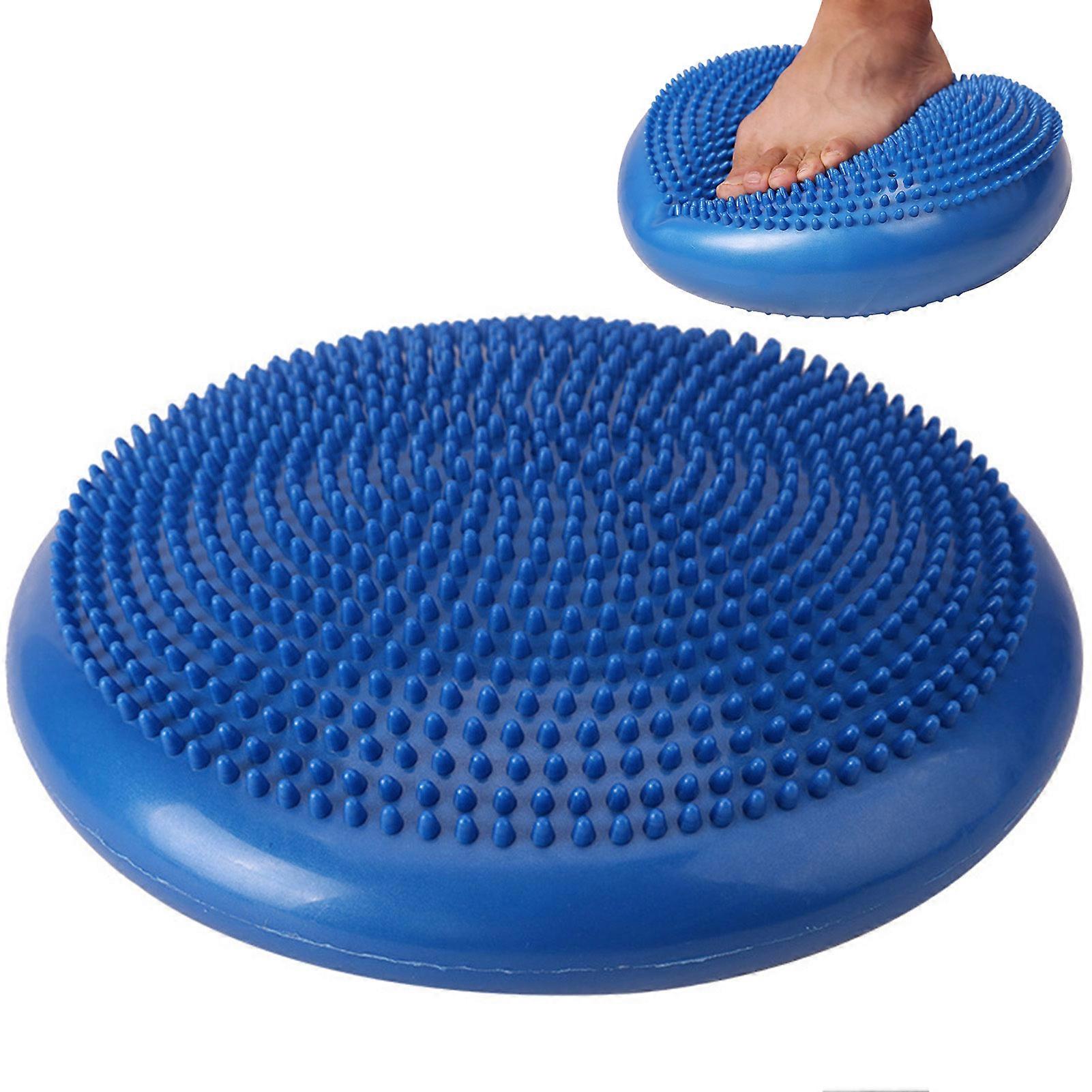 Inflated Air Stability Wobble Cushion Yoga Core Balance Disc Trainer, 14 Diameter with Pump for Improving Posture, Fitness, Stability