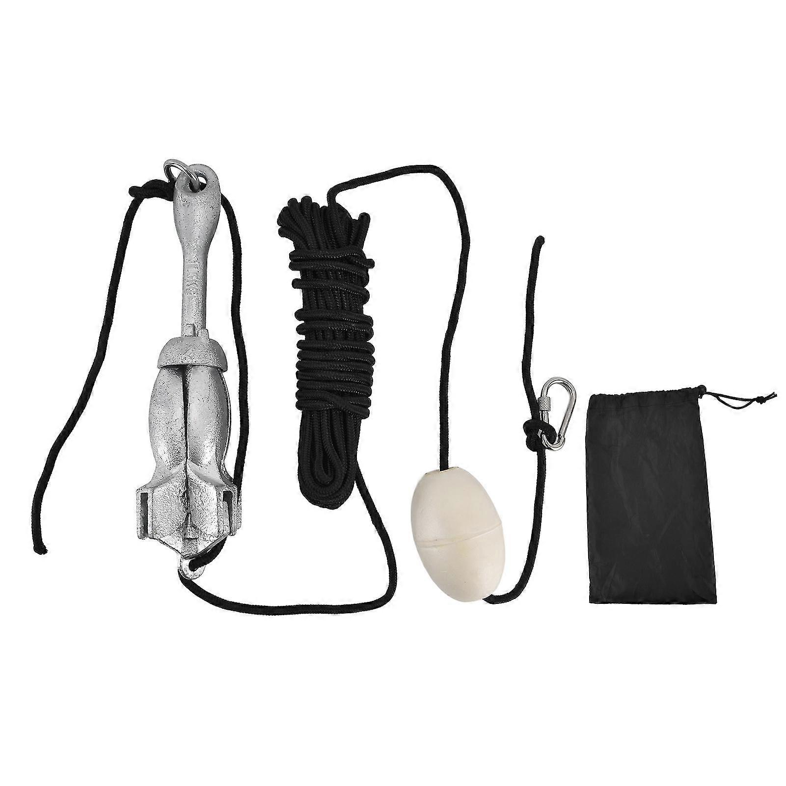 Foldable Boat Anchor Grapnel Set Kit 1.5kg with 32.8ft Rope Marker Buoy