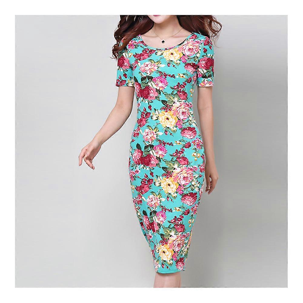 Impression De Jupe Crayon Manches Courtes Robe