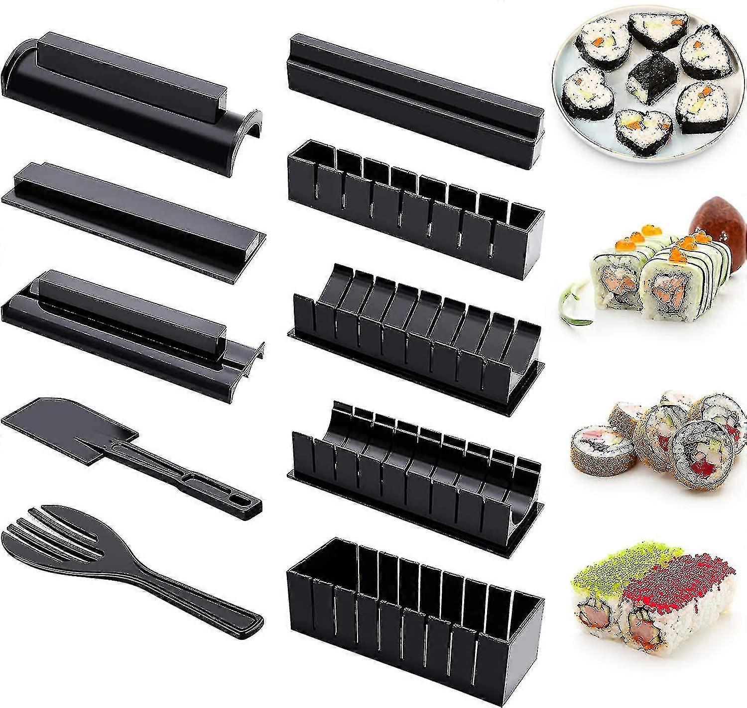 Sushi Making Kit For Beginners,10 Pieces Plastic Sushi Maker Tool