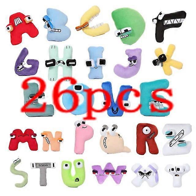 26pcs Alphabet Lore Plush Toy Stuffed Doll Toy Education Doll Children 26 English Letters (A-Z) Kids Christmas Birthday Gift
