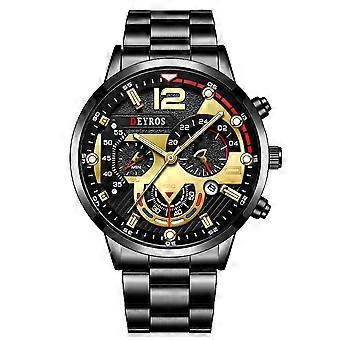 Fashion Mens Sports Watches Luxury Stainless Steel Quartz Wrist Watch Calendar Luminous Clock Men Business Casual  