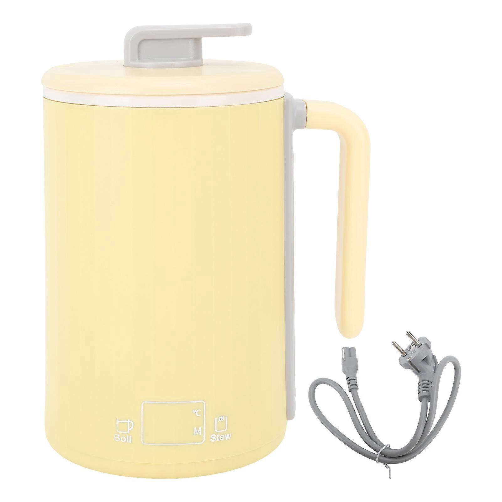 Electric Kettle Fast Heating Intelligent Temp Control Portable Dry Burning Protection Auto Power Off for Office Home Yellow EU Plug 220V