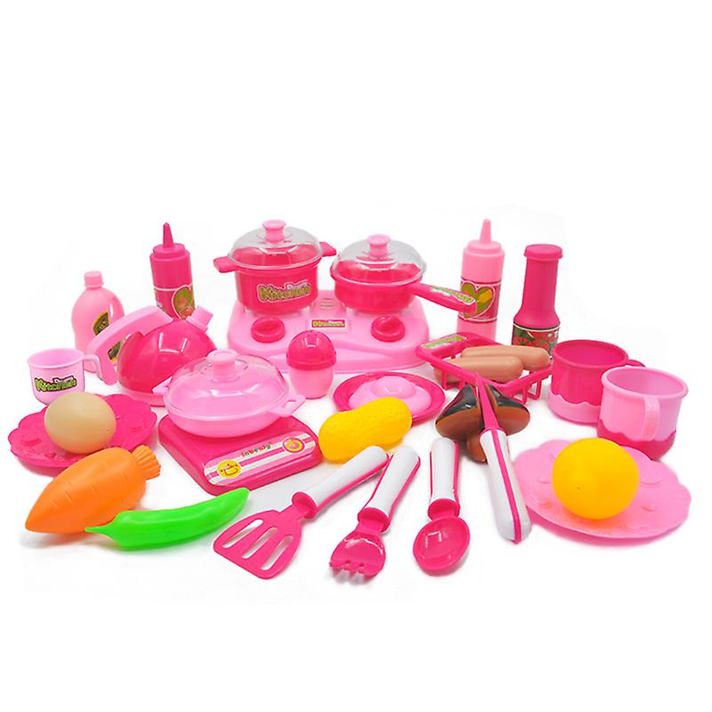 Children Play Kitchen Toy Set Girls Cooking Simulation Induction Cooker Tableware Kitchenware