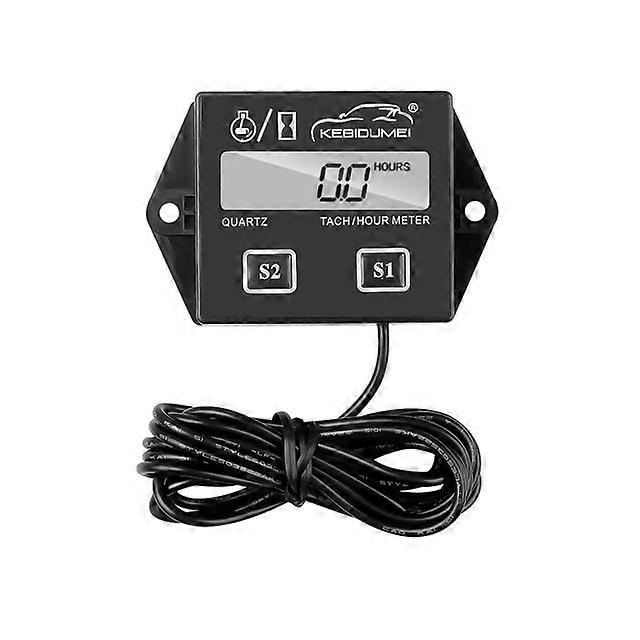 Kebidumei Digital Engine Tach Hour Meter Tachometer Gauge Engine RPM LCD Display For Car Motorcycle Stroke Engine Boat ATV moto