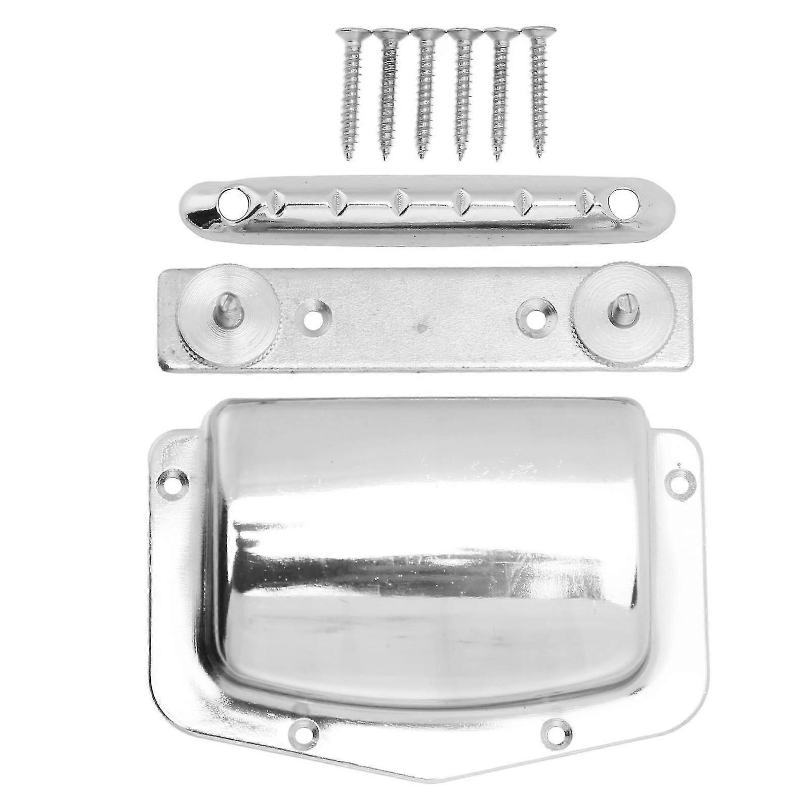 2024 Guitar Bridge Cover Metal Shell Bridge Protector with Screw Stringed Instrument AccessoriesSilver
