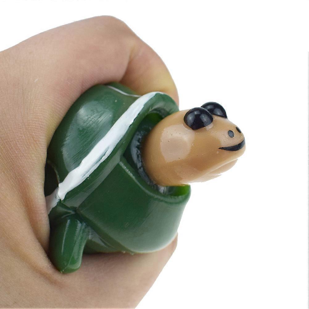 2PCS Green Creative anti-stress decompression Toys Squeeze Toys Sinking turtle with surf legs pop-up decompression Toys Spoon trick gift