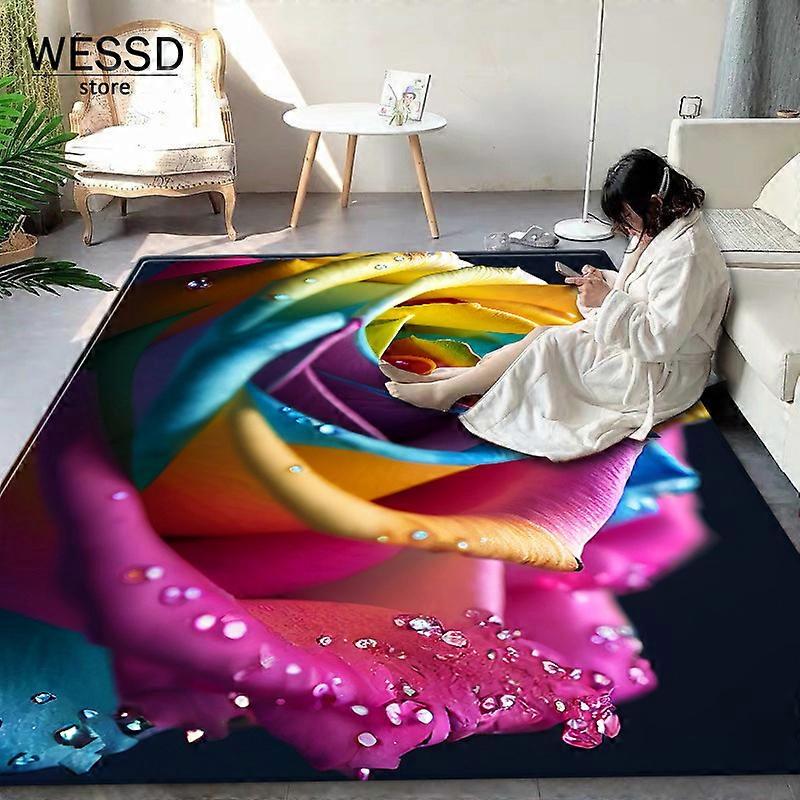 Flower Floor Mat Rainbow × Ecru村上隆フロアマット □Flower Floor