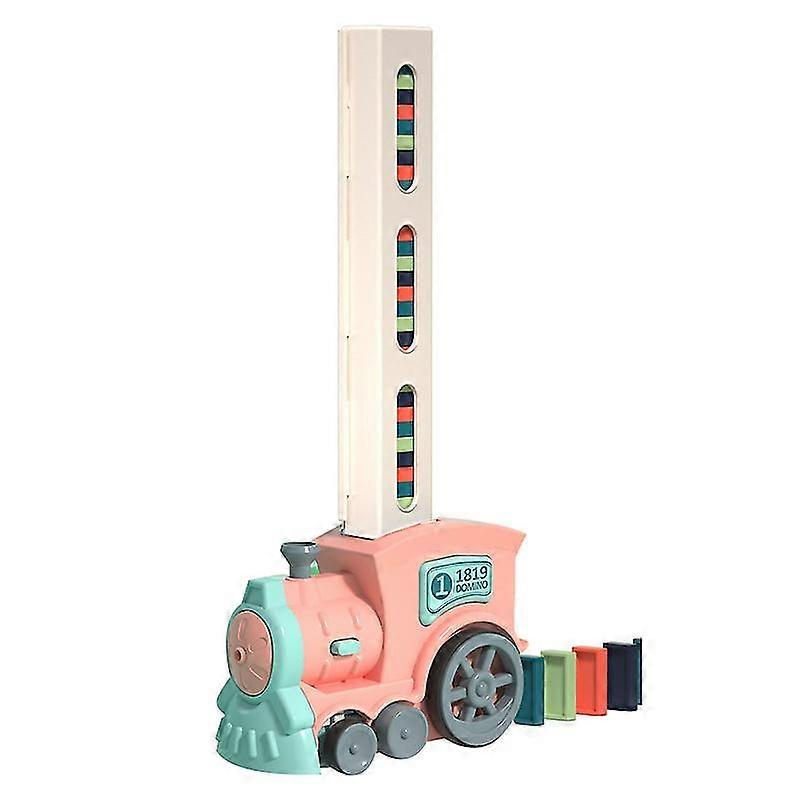 60pcs Electric Domino Train Blocks Set Fun Colored Trains