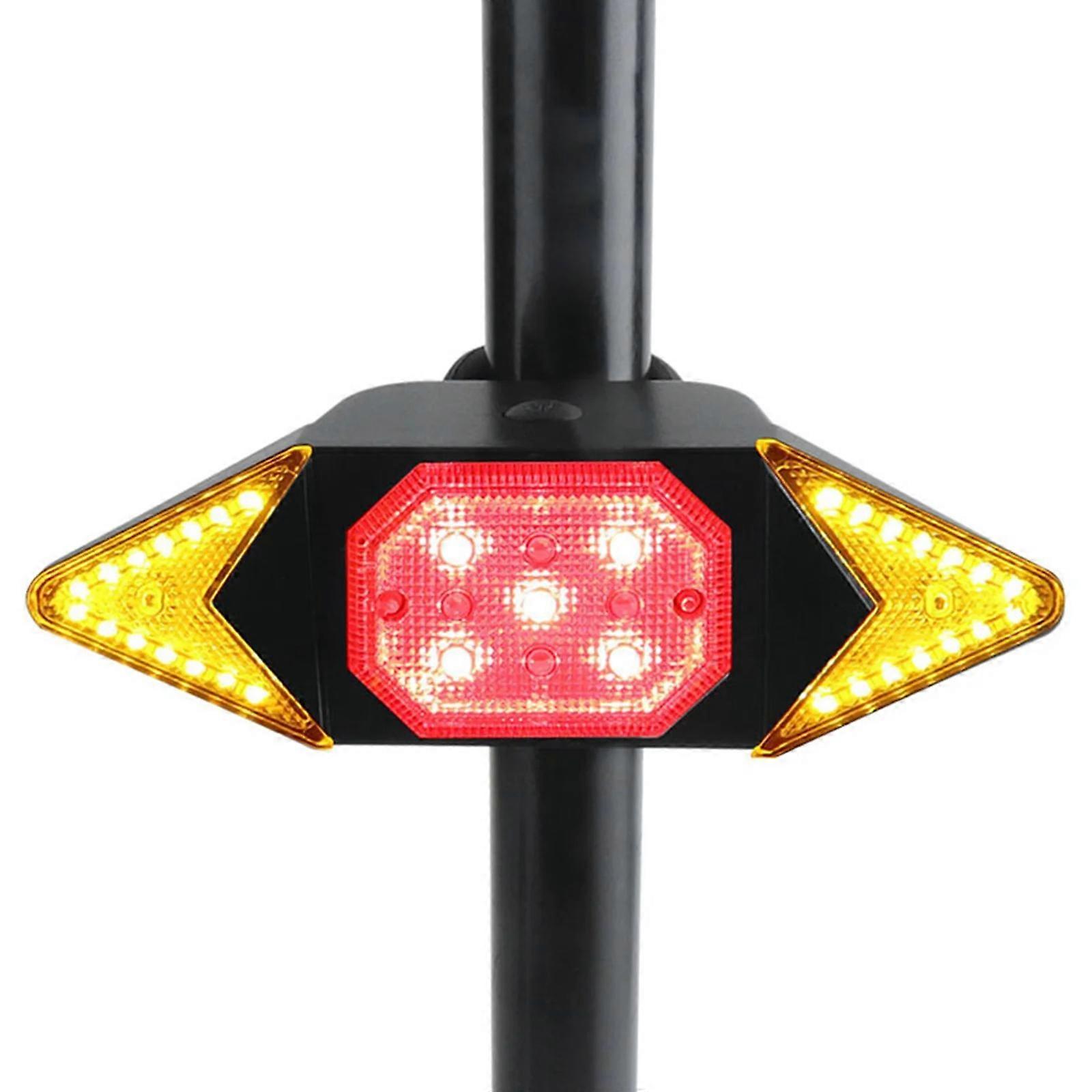 Bike Turn Signal Rear Light Wireless Remote Control Mountain Bike Tail Light USB Charging Tail Light LED Warning Light