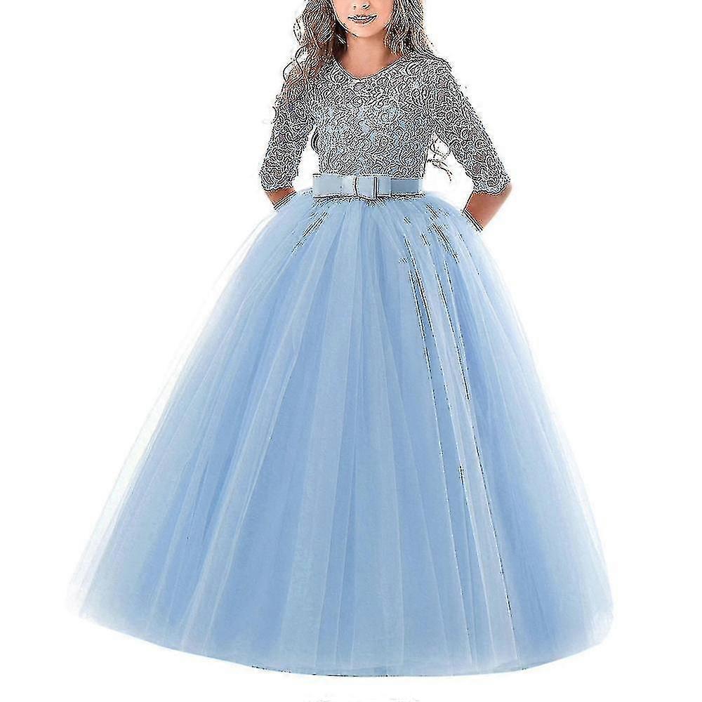 زهرة فتاة الدانتيل اللباس للأطفال الزفاف وصيفة الشرف مسابقة حفلة موسيقية