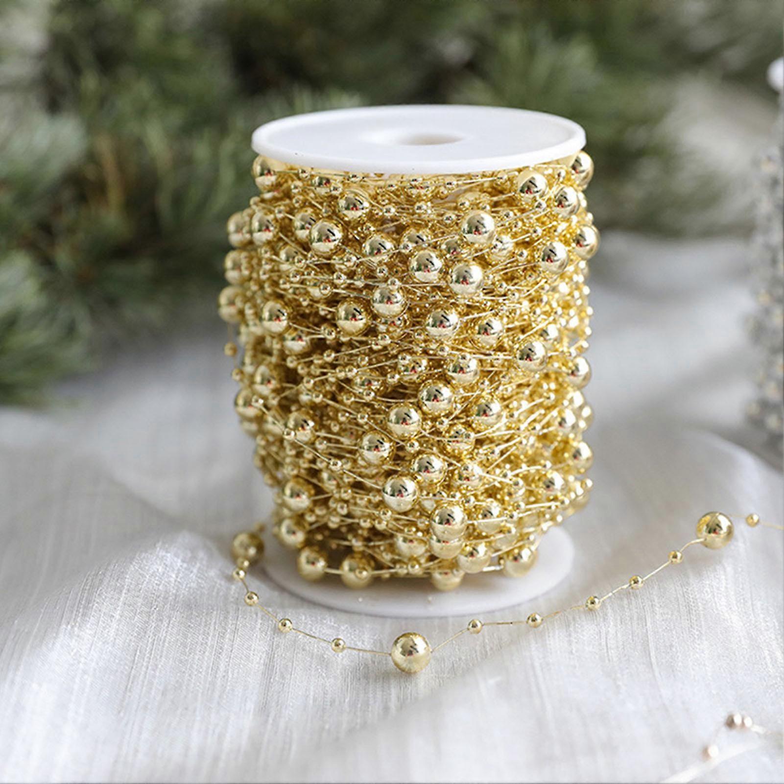Christmas Tree Beads Garland Artificial Plastic Reflective Beads String for Xmas Tree Holiday Supplies