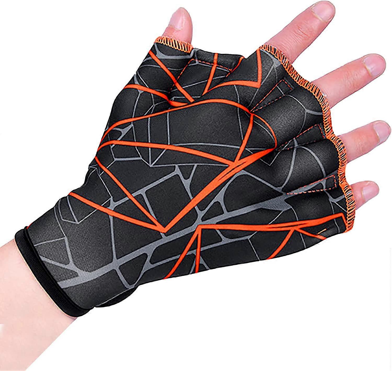 Nylon svømmehansker Vannlevende svømmehudhansker Vanntrening Hånd Webbed Liten (A-5-F6)