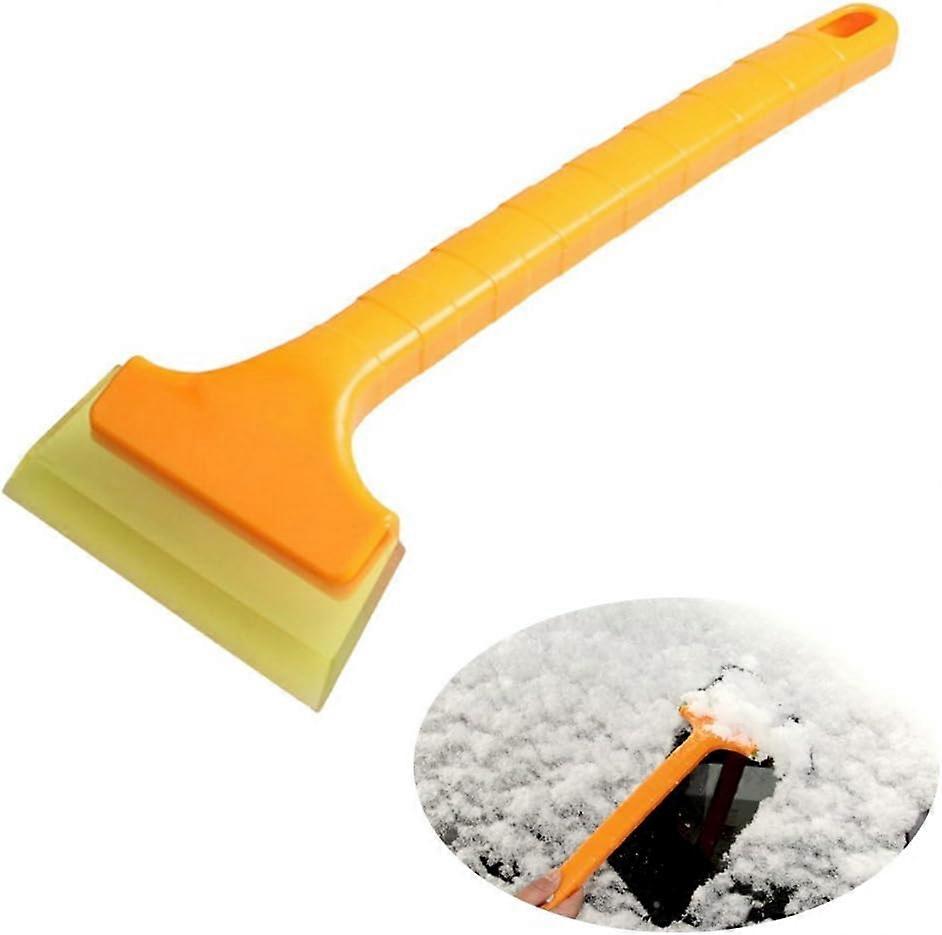 Car window ice scraper snow scraper frost scraper rubber squeegee with long orange handle