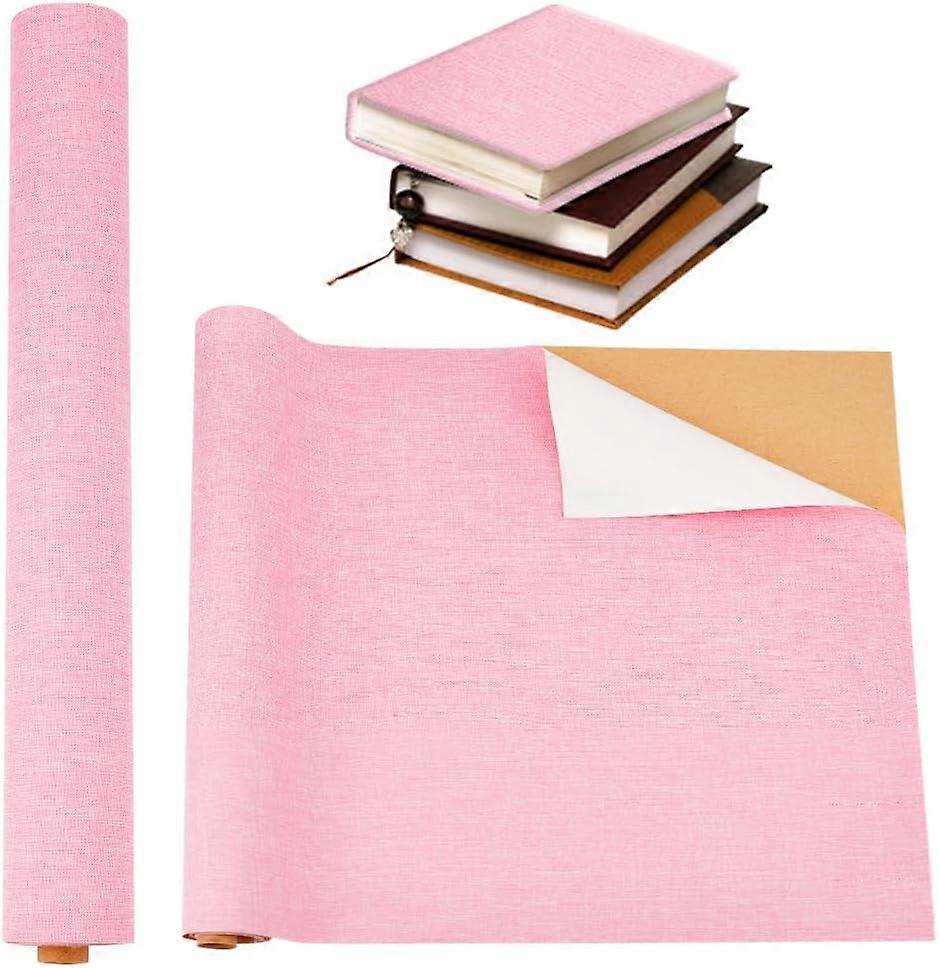 39.4x16.9 Inch Self-Adhesive Notebook Binding Cloth Pale Violet Red Bookcover Linen Fabric with Paper Backed Cloth DIY Notebook Cloth Protective Cover