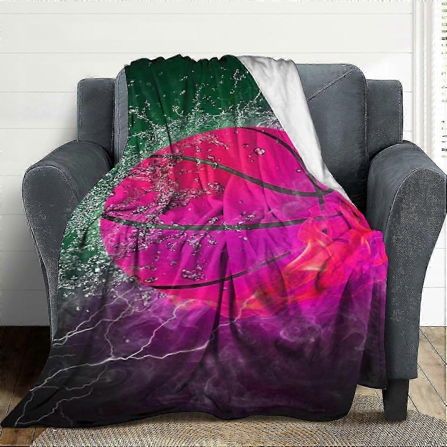t2847 Blanket Basketball Fleece Blanket Plush Throw Blanket Fuzzy Soft Blanket Flannel for Couch, Bed,Basketball Blanket bn2847