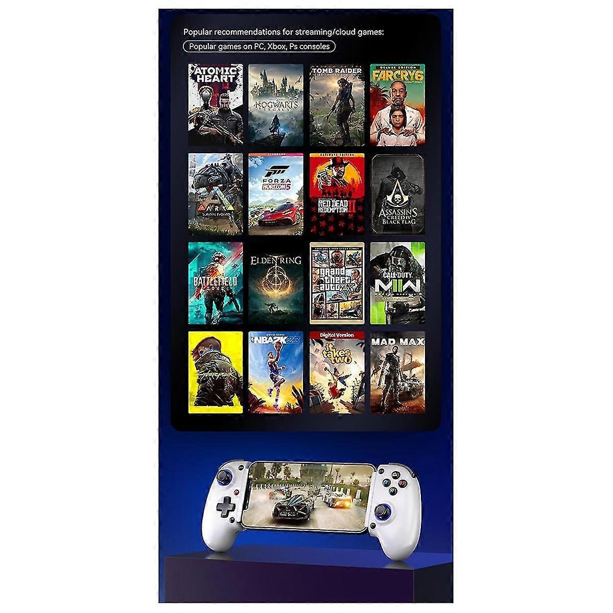 D10s Stretch Cooling Gamepad For Android Ios Tablet Switchxbox 400mah Streaming Joystick White