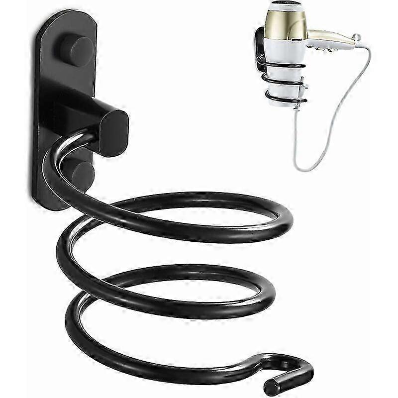 Hårfønerholder, Veggmontert hårfønerholder, Svart