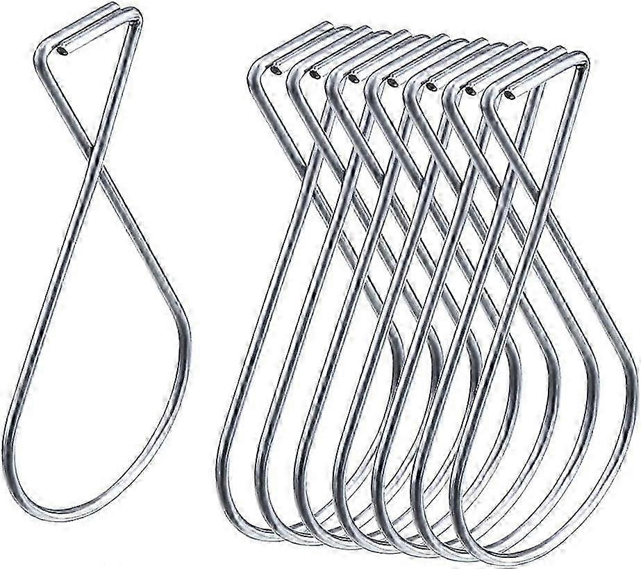 Förpackning med 100 8-formade takkrokar i fjäderstål - för undertak, spaljétak, undertak - lämplig för jul, kontor, inredning