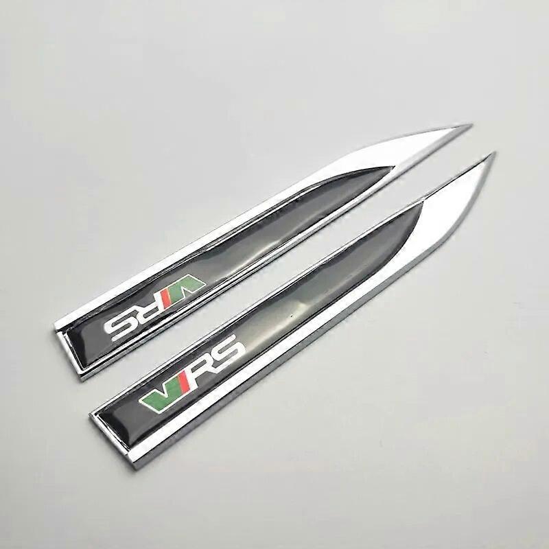 2pcs x αυτοκόλλητο αυτοκόλλητο εμβλημάτων εμβλημάτων σημάτων μεταλλικών πλευρικών φτερών για Skoda VRS Octavia Kamiq Kodiaq Karoq Εξαιρετικό Fabia Rapid