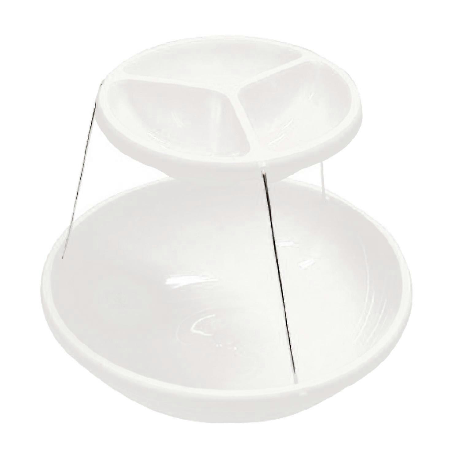 2/3 Tier Twist Fold Party Bowl Serving Plate Collapsible Nesting Plastic Platter Dips Nuts Candy