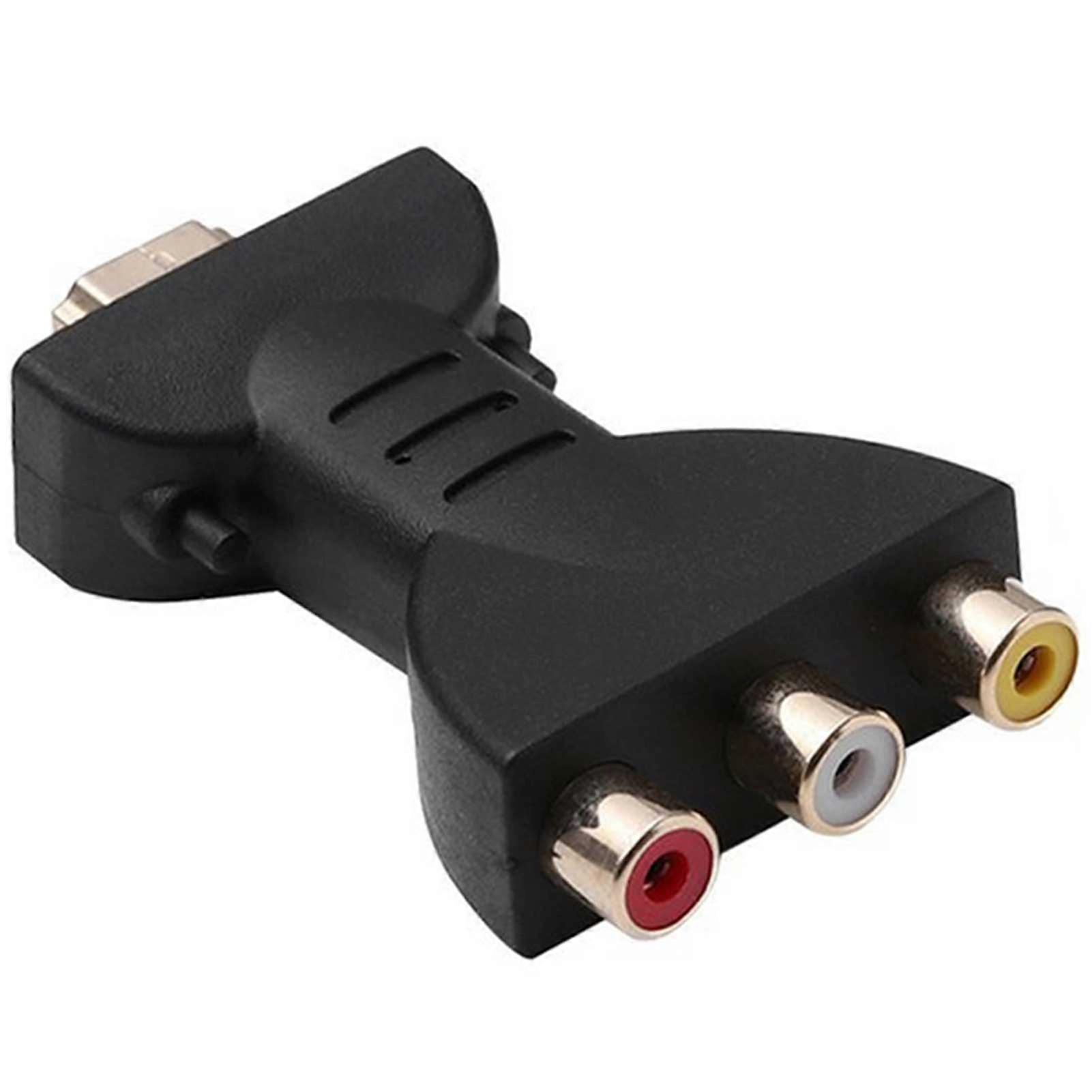 HDMI-compatible to 3RCA Converter Adaptor Plug Play AV Component Converter for Home Theater