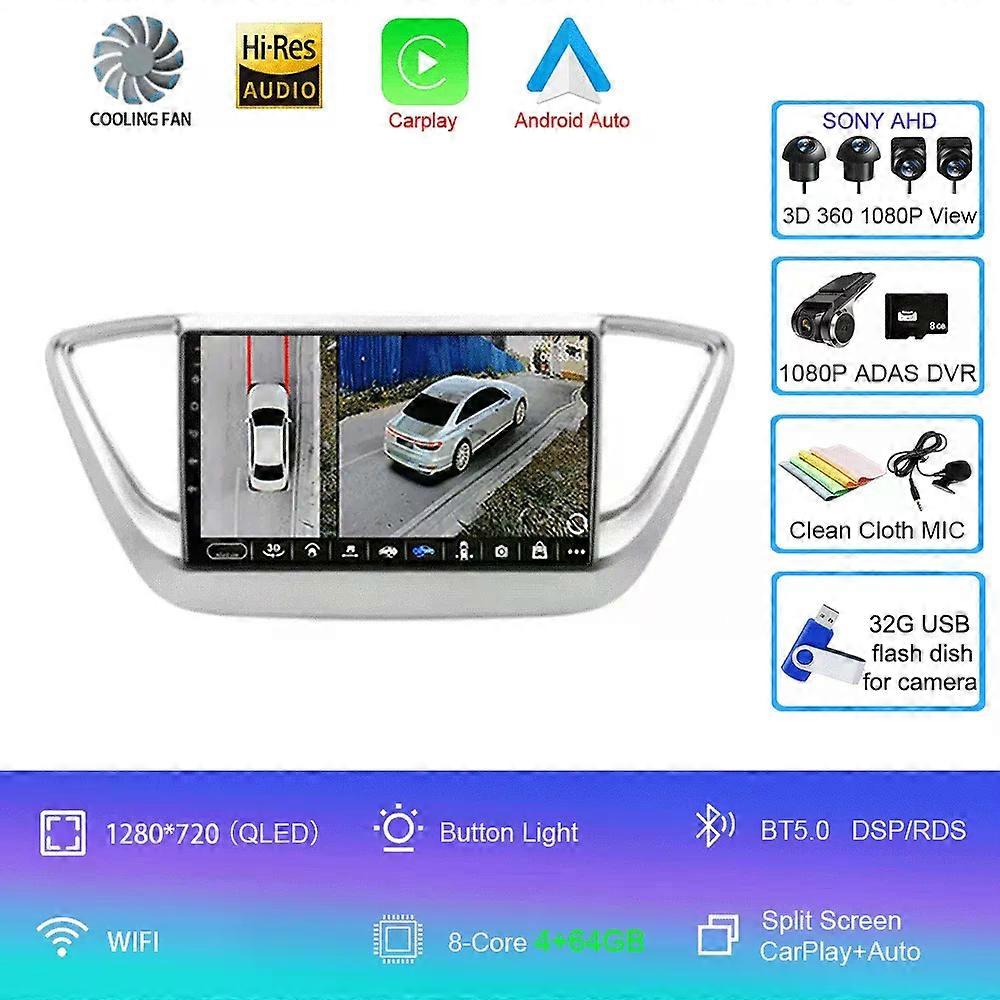 Android 14 Car Radio  For Hyundai Solaris 2 2017 - 2020 Multimedia Video Player Navigation Stereo Gps No 2din 2 Din Dvd
