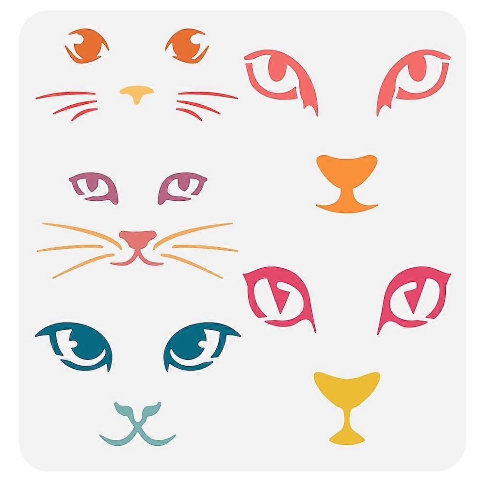 1pc PET Hollow Out Drawing Painting Stencils for DIY Scrapbook Photo Album Cat Pattern 30x30cm