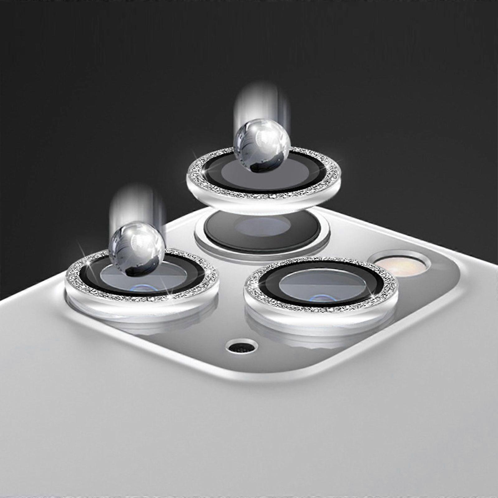 6pcs For iPhone 15 Pro/iPhone 15 Pro Max Camera Lens Protector Bling, 9H Tempered Glass Camera Cover Screen Protector Lens Metal Ring Decor