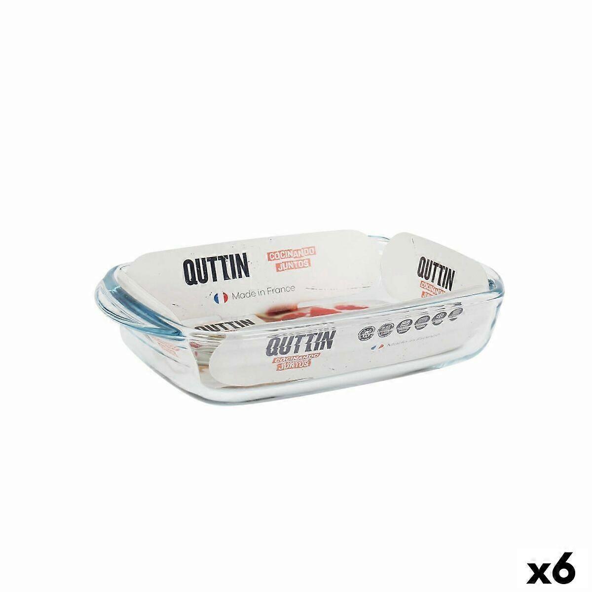 Auflaufform Quttin Glas Rechteckig 950 ml 22,8 x 14,9 x 4,5 cm (6 Stück)