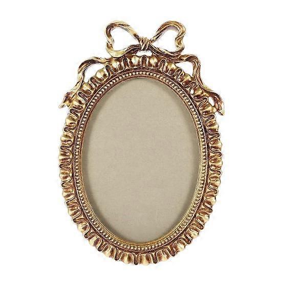 Oval Photo Frame European Style Resin Picture Frame with Embossed Bow