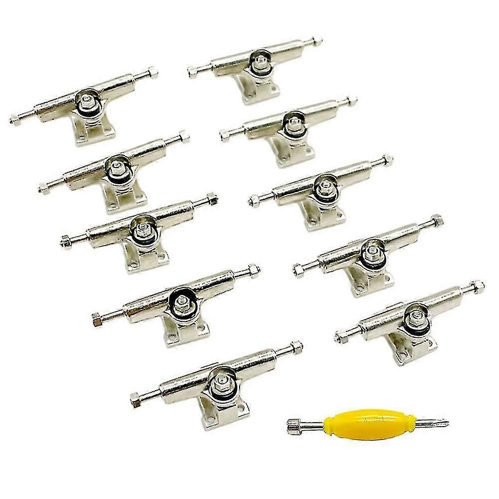 29mm Fingerboard Trucks for Finger Skateboard - 10 Pcs Alloy Deck Parts with Nuts & Spanner Screwdriver