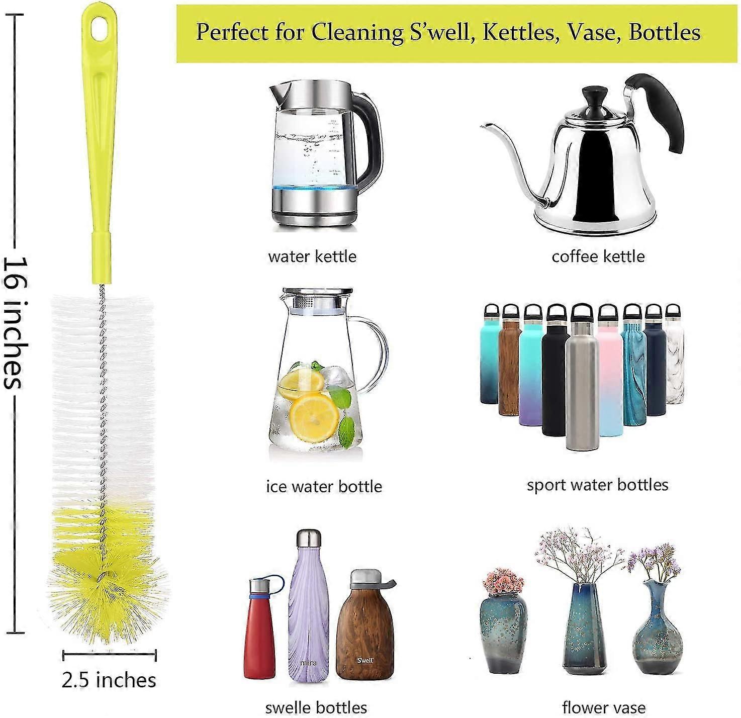5 Piece Set Of Cleaning Brush Set-long Bottle Cleaner For Cleaning Narrow Ne Bottles, Humbird Feeders, S Bottles