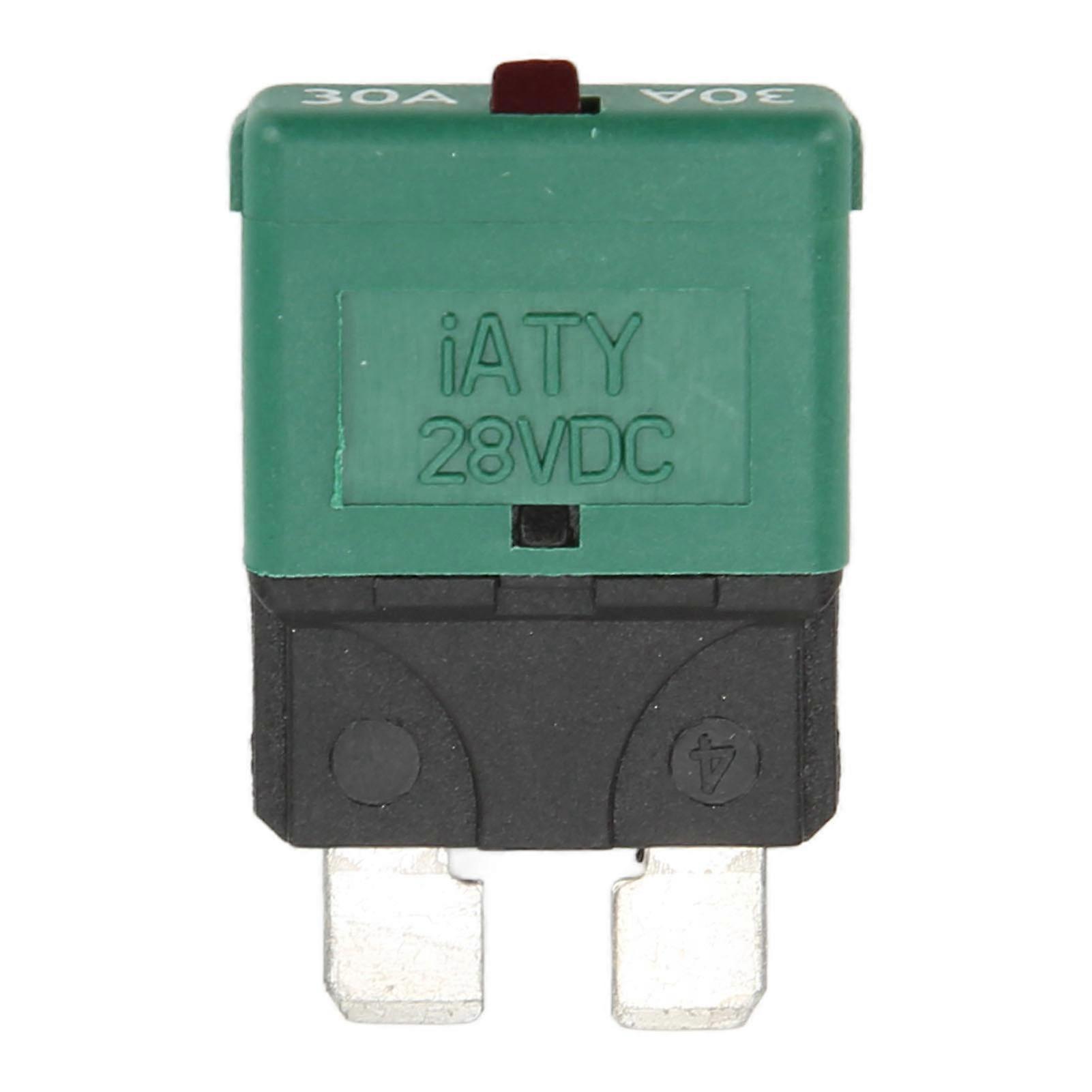 30A/28V DC Auto Manual Reset Circuit Fuse Breaker Universal for Cars Low Voltage Yachts Ships