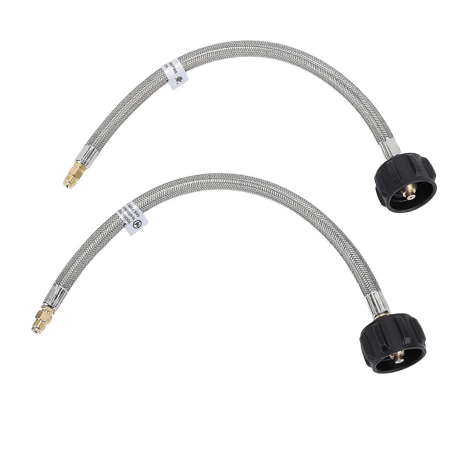 2pcs RV Pigtail Hose Connector 15inch 1/4in NPT High Pressure 2 Stage Auto Changeover Regulator Pigtail Hose for RV Van Trailer