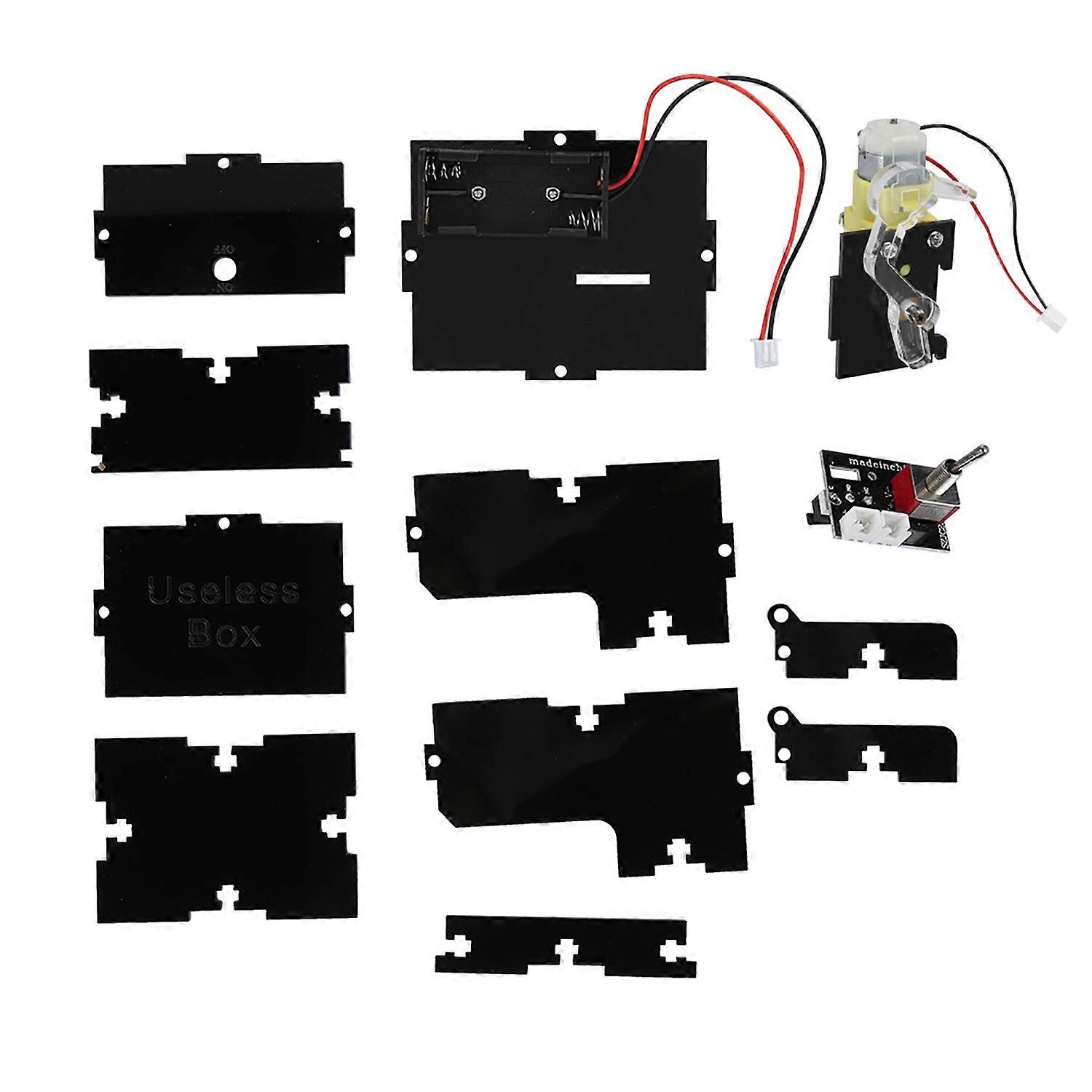 Mini Funny Toy Unique Gifts Useless Box DIY Parts Kit Automatic Box Leave Me Alone Black