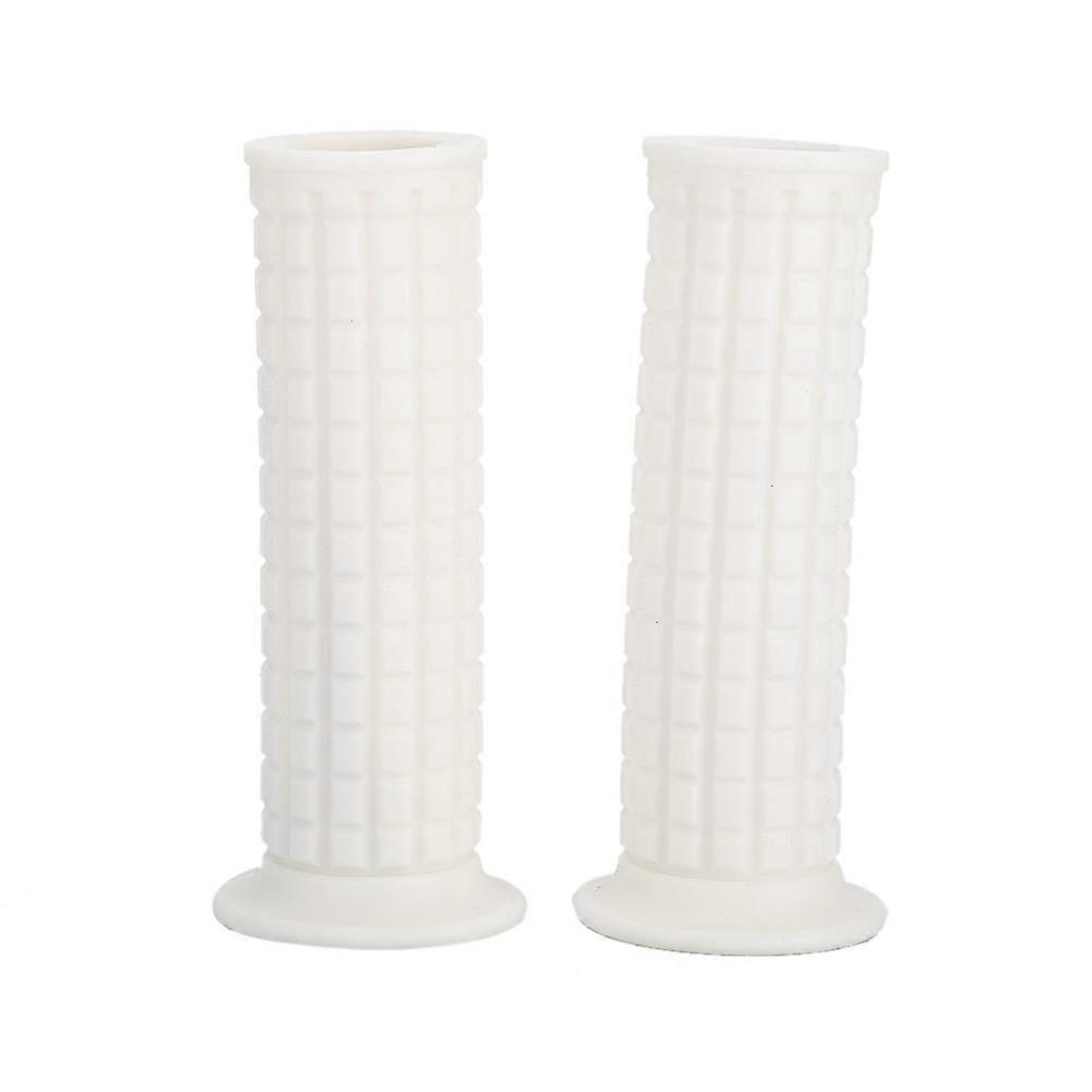 7/8" 22mm Universal Retro Motorcycle Handle Bar Handlebar End Grips White