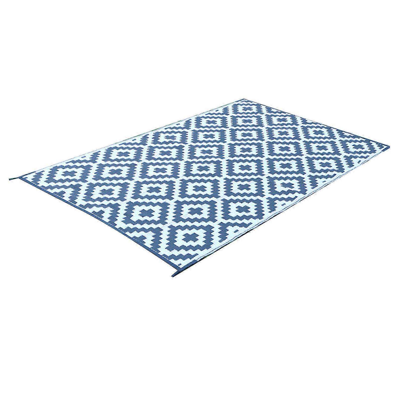 Beach Mat Portable Folding 6x9ft Gray White