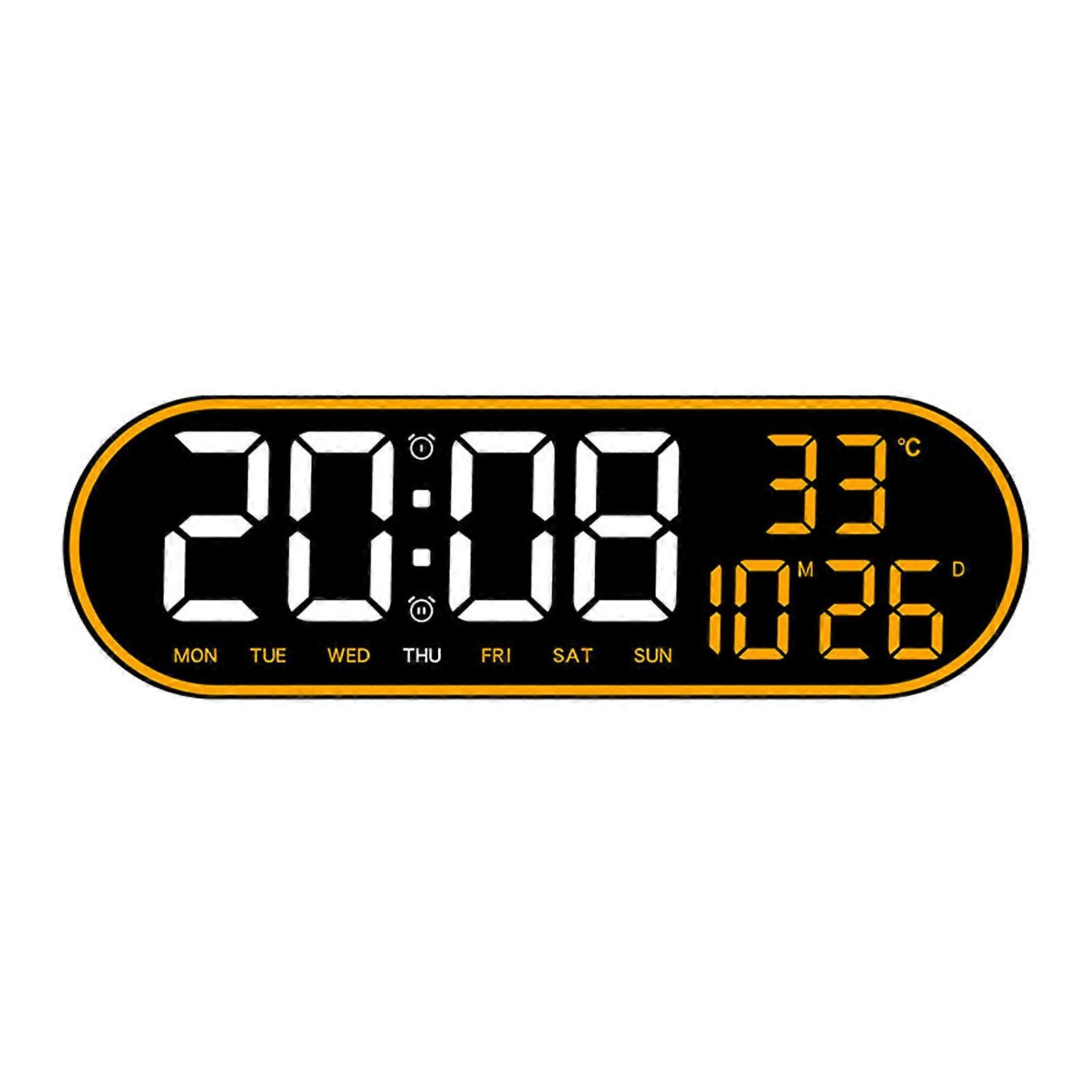 Modern Digital Alarm Clock Quiet LED Digital Alarm Clock with Remotes Control Date Week Temperature Display Daily Use